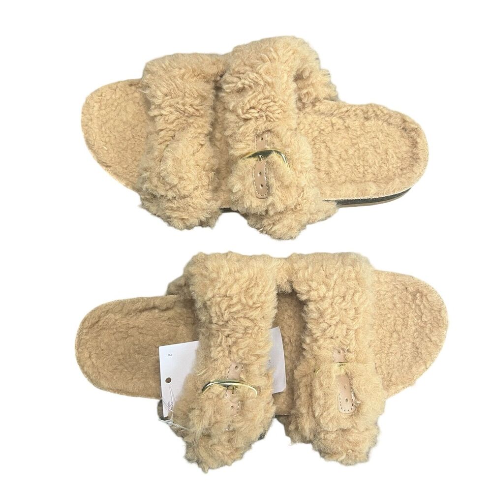 AUDEN Jane Two Band Buckle Slide Slippers Camel - Picture 2 of 2